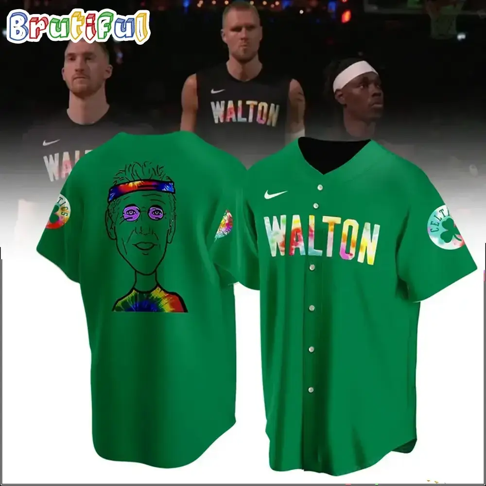Boston Celtics Bill Walton Tie Dye Style Jersey Shirt Image