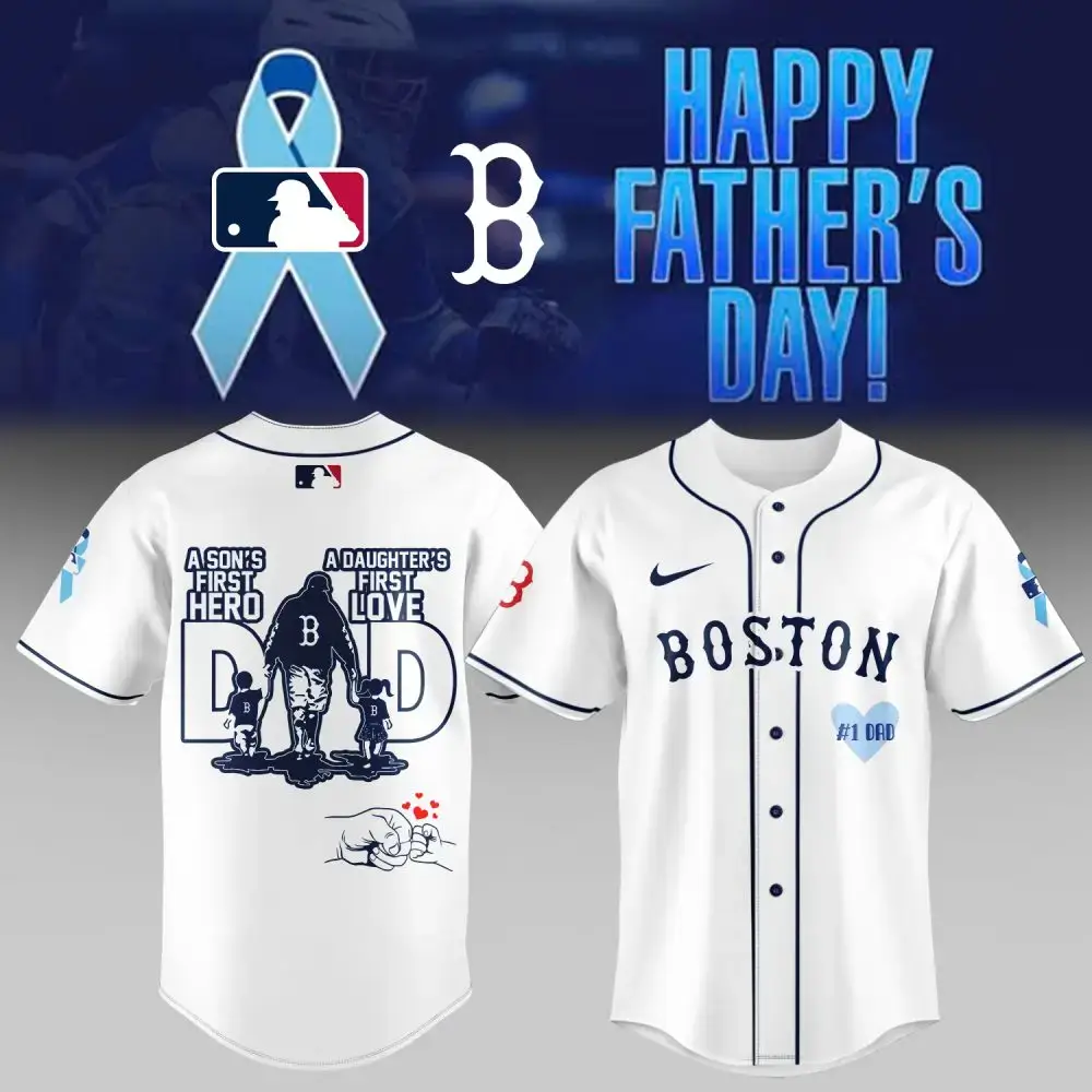 Boston Father'S Day Baseball Jersey – Son'S Hero, Daughter'S Love Gift Image