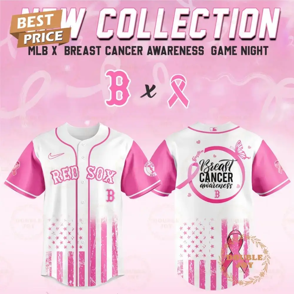 Boston Red Sox 2025 Breast Cancer Awareness Game Night Special Edition Baseball Jersey Image