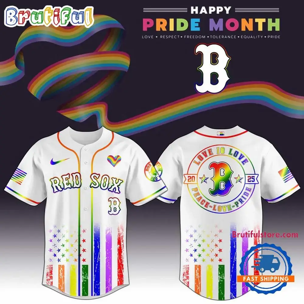 Boston Red Sox 2025 Happy Pride Month Limited Edition Baseball Jersey Image