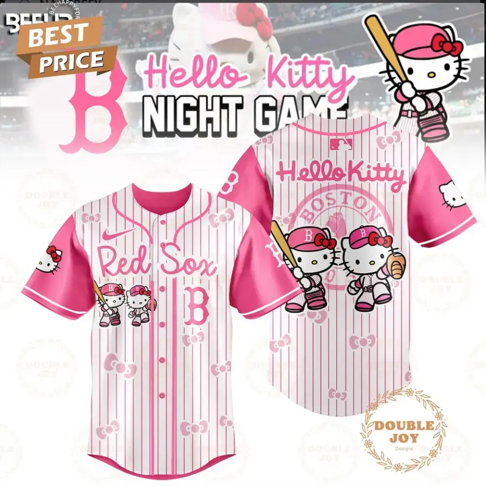 Boston Red Sox 2025 Hello Kitty Night Game Limited Edition Baseball Jersey Image