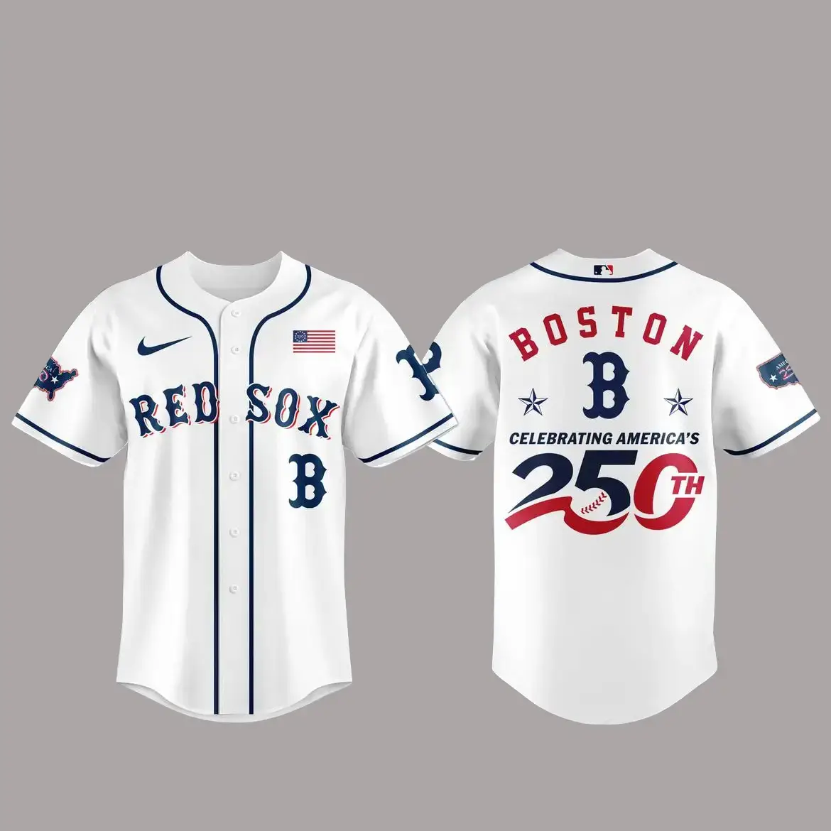 Boston Red Sox America 250th Anniversary Of USA 2026 Baseball Jersey Image