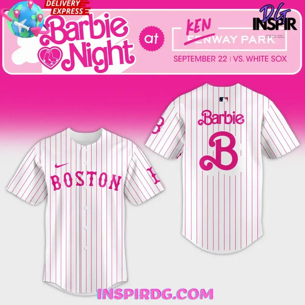 Boston Red Sox Barbie Night 2024 Stripe Baseball Jersey Image