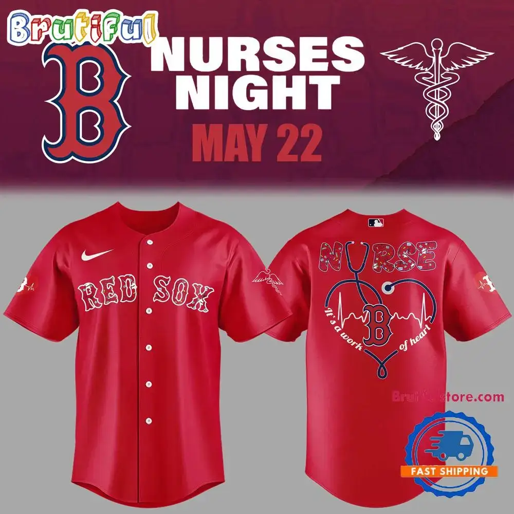 Boston Red Sox Baseball Nurses Night 2025 Red Jersey Shirt Image