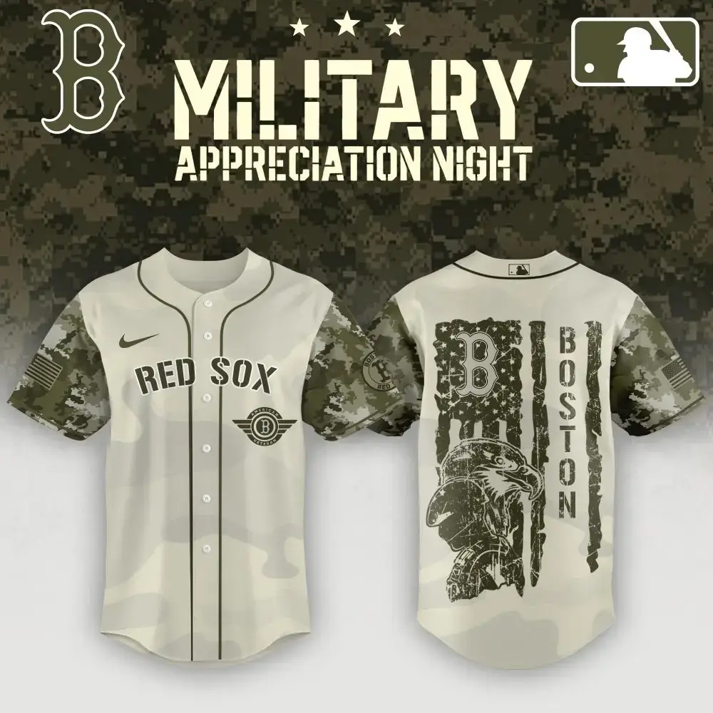 Boston Red Sox Camo Jersey - Military Appreciation Night Special Edition Image