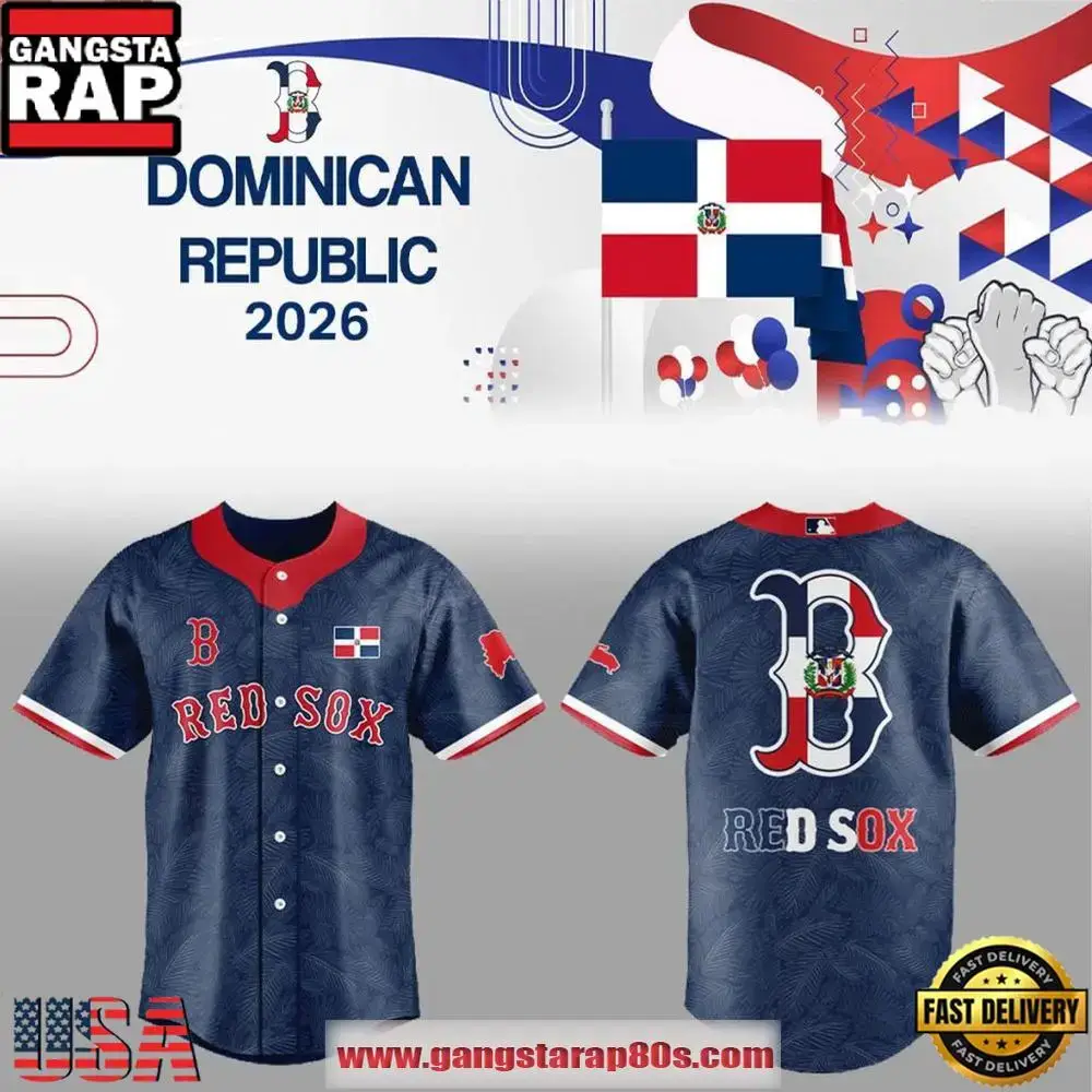 Boston Red Sox Celebration Dominican Republic 2026 New Edition Baseball Jersey Image