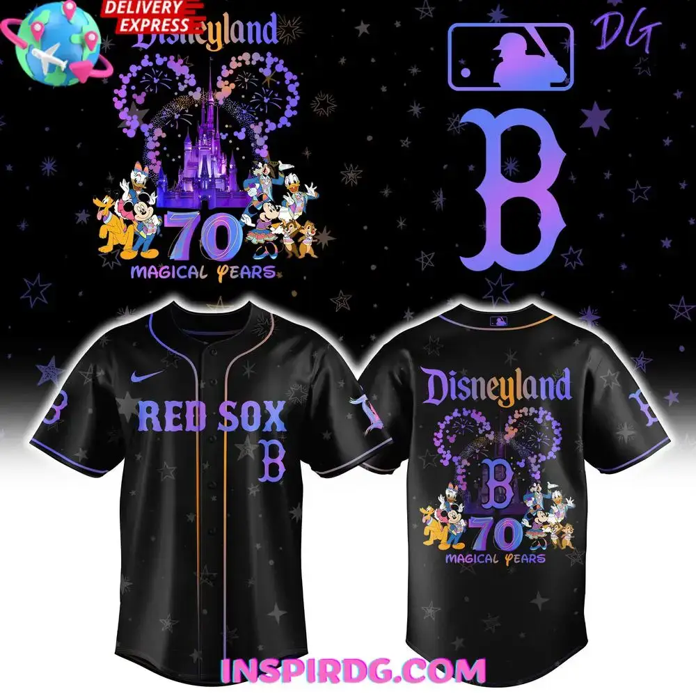 Boston Red Sox Disneyland 70Th Magical Years Special Baseball Jersey Image