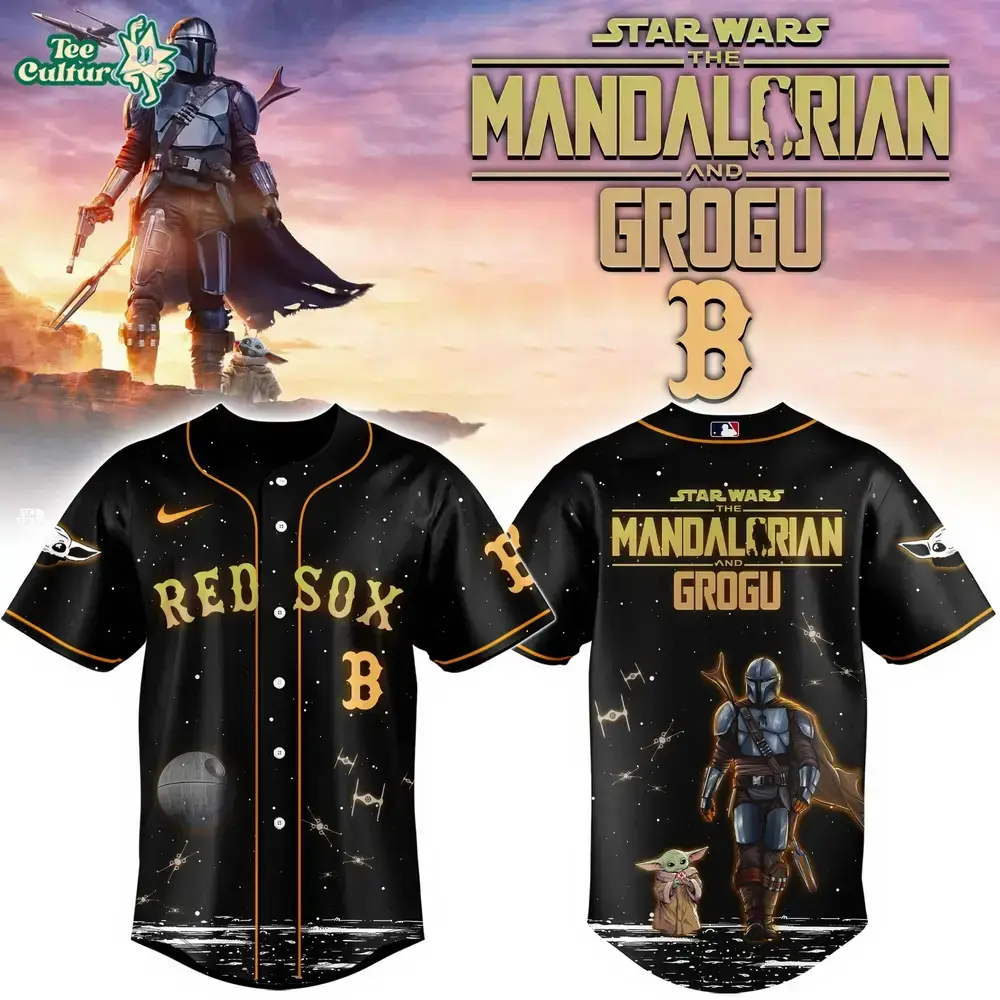 Boston Red Sox Grogu & Mandalorian Special Edition Baseball Jersey Image