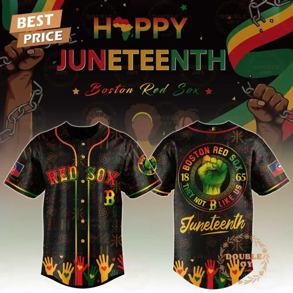 Boston Red Sox Happy Juneteenth They Not Like Us Limited Edition Baseball Jersey Image