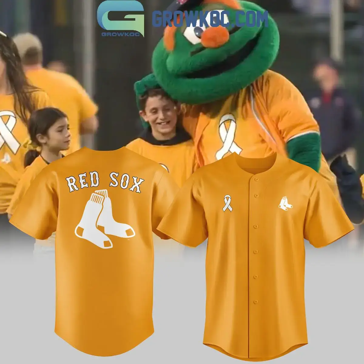 Boston Red Sox Honoring Childhood Cancer Awareness Month Baseball Jersey Image