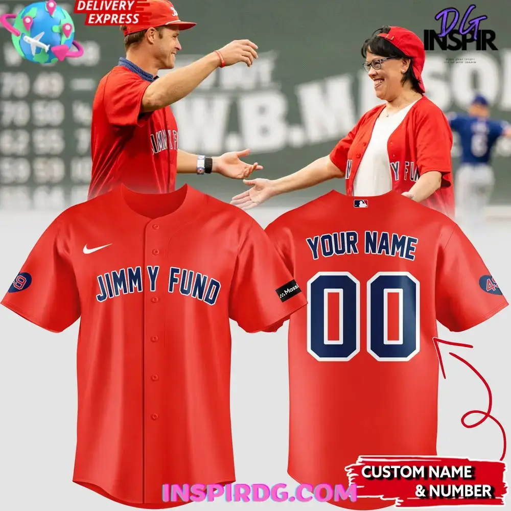 Boston Red Sox Jimmy Fund Customize Baseball Jersey Image
