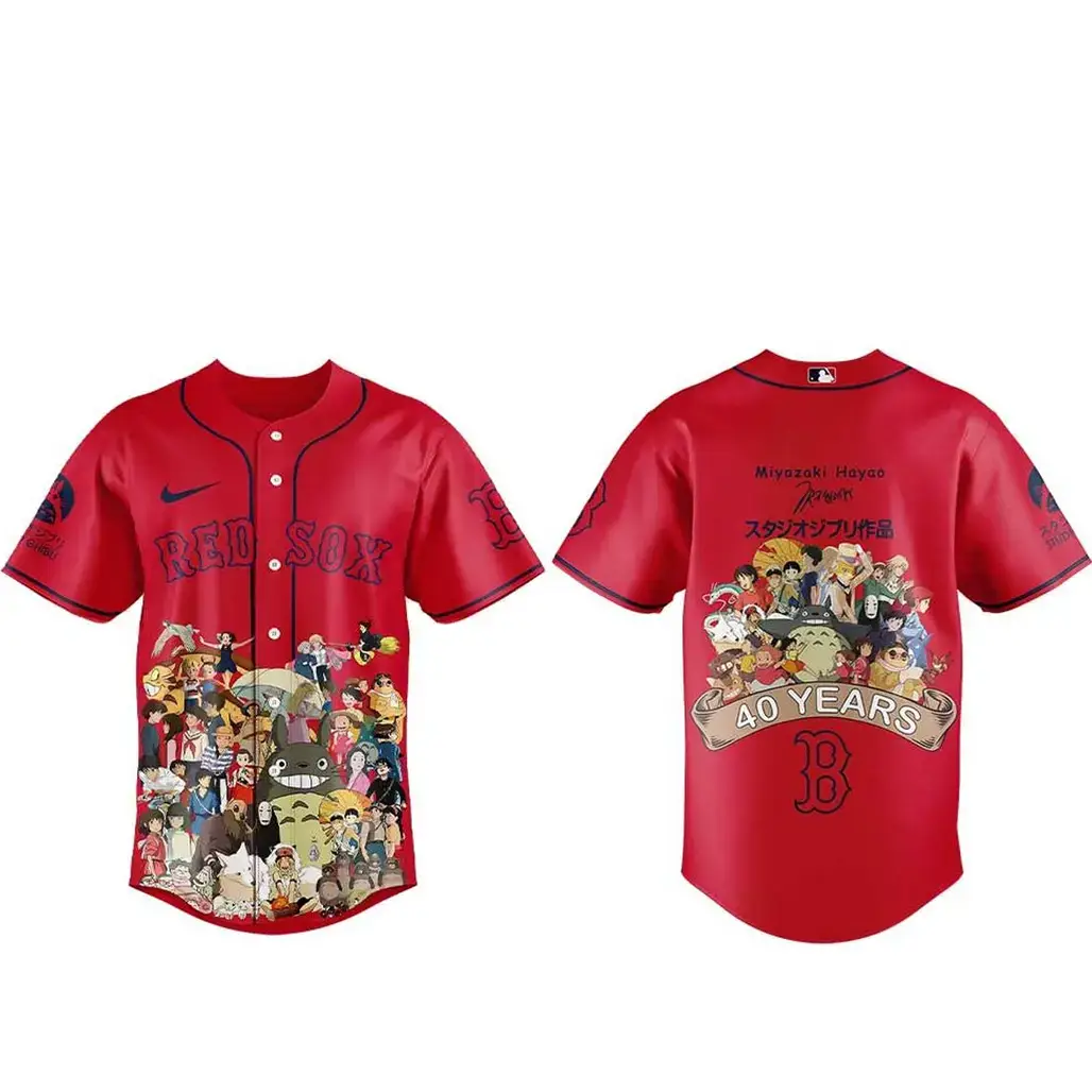 Boston Red Sox Miyazaki Hayao 40 Years Of Studio Ghibli 2026 Baseball Jersey Image