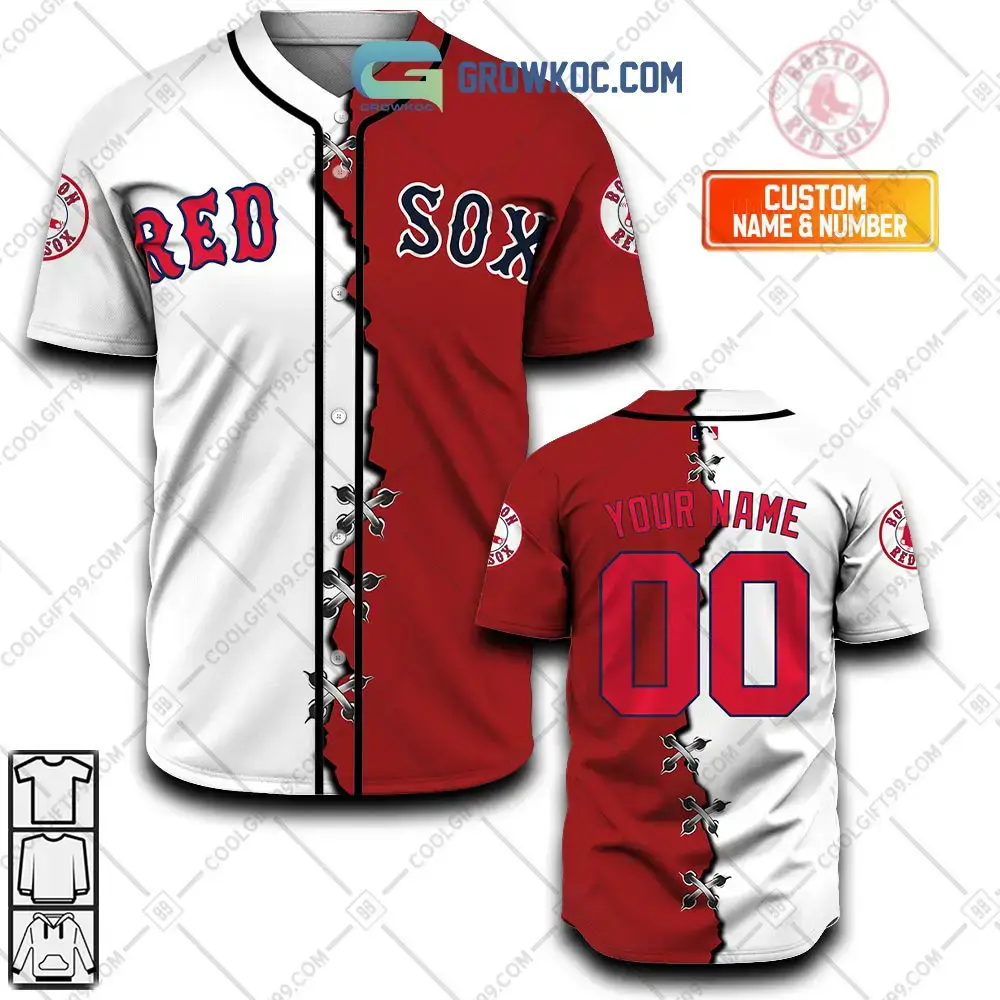 Boston Red Sox MLB Personalized Mix Baseball Jersey Image