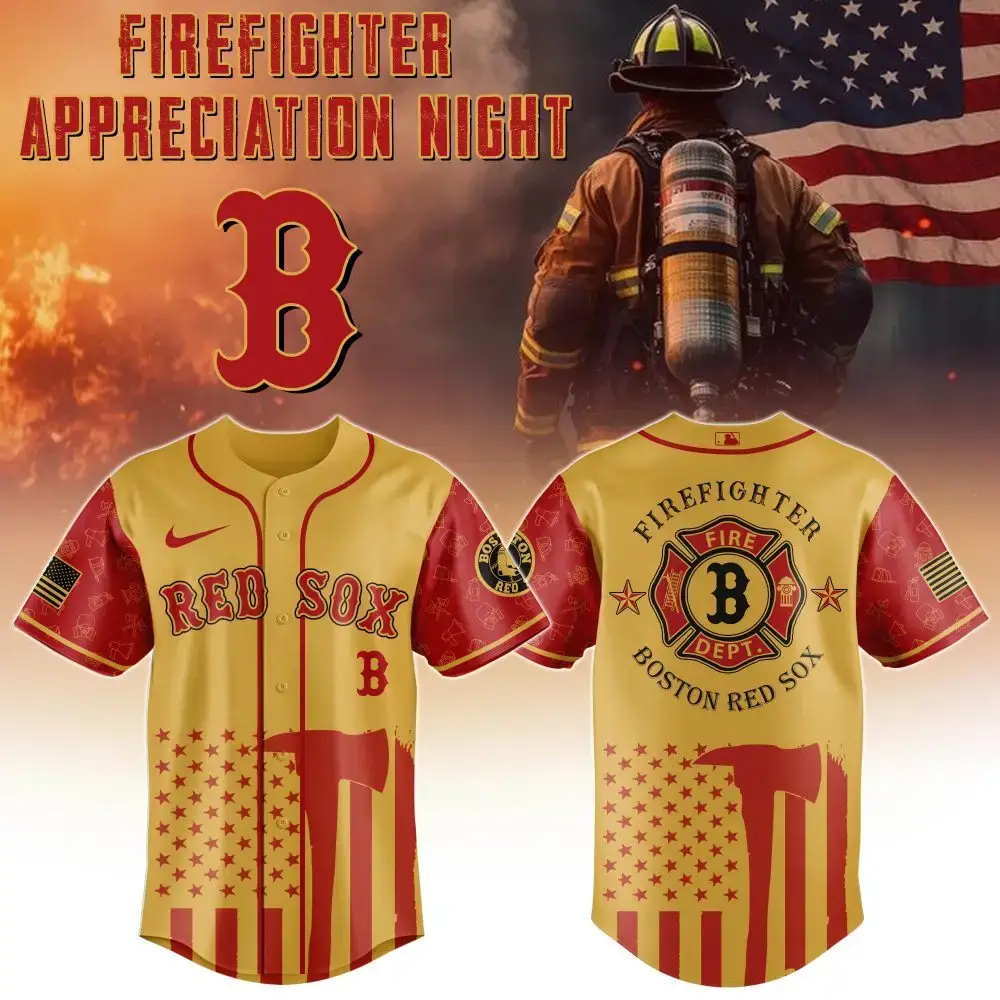 Boston Red Sox Mlb X Firefighter Appreciation Night Special Edition Jersey Image