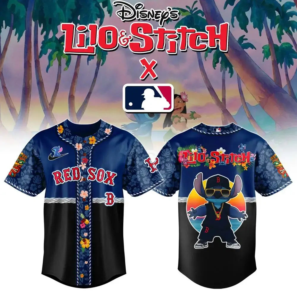 Boston Red Sox Mlb X Lilo & Stitch Jersey Image