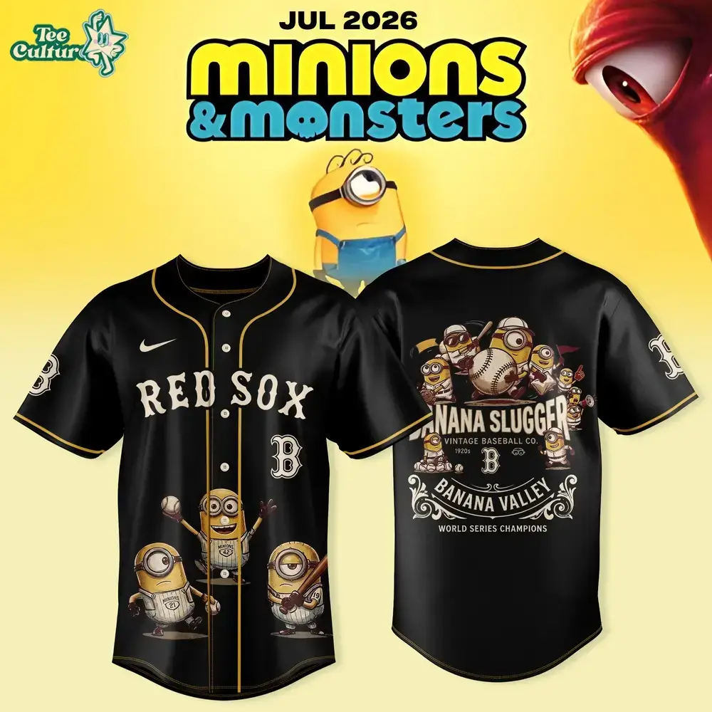 Boston Red Sox MLB x Minions x Monsters 2026 Retro 1920s Style Limited Jersey Image