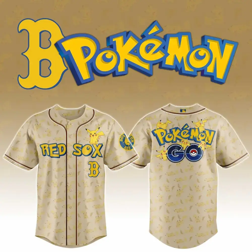 Boston Red Sox Mlb X Pokemon Go Baseball Jersey Image