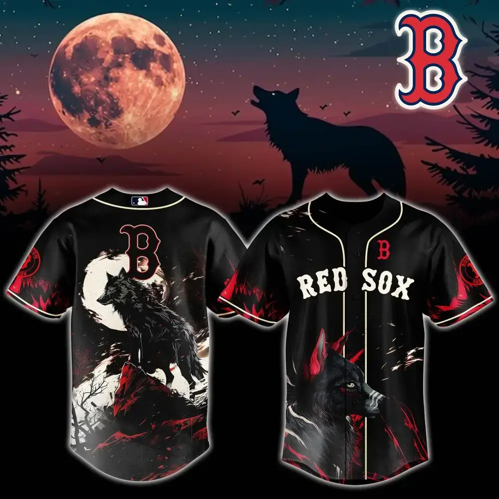 Boston Red Sox Mlb X Wolf Baseball Jersey Image