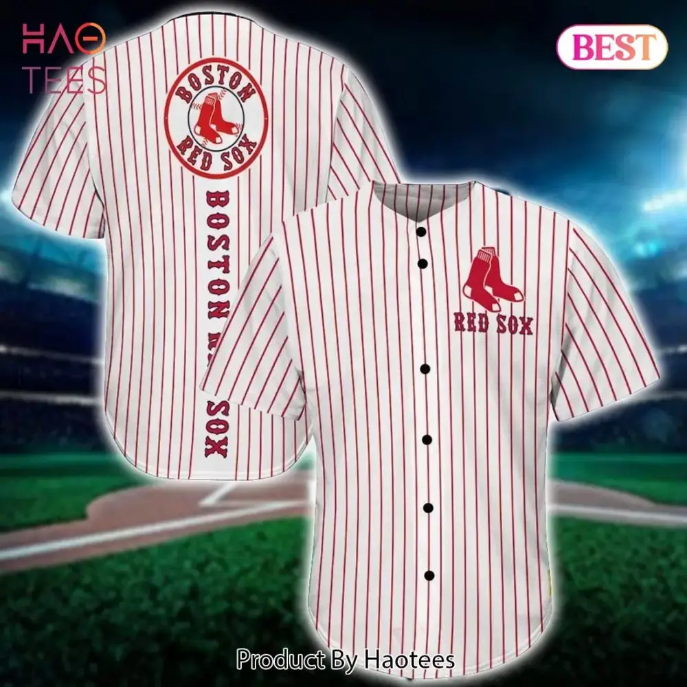 Boston Red Sox Pinstripe Baseball Jersey - Authentic Team Apparel For Fans Image