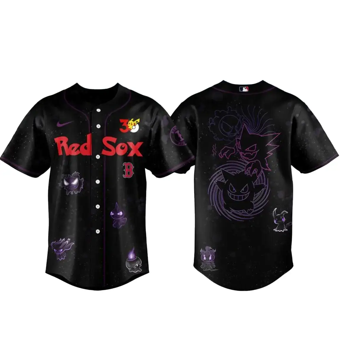 Boston Red Sox Pokemon 30th Anniversary 1996-2026 Baseball Jersey Image