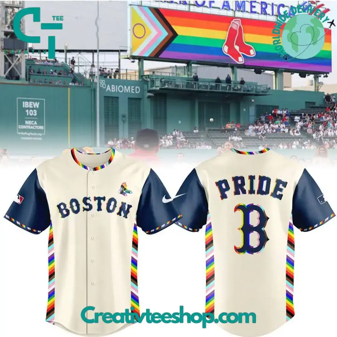 Boston Red Sox Pride Game Special Baseball Jersey Image