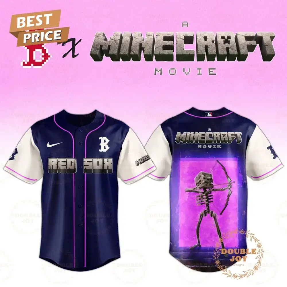 Boston Red Sox Skeleton A Minecraft Movie 2025 Special Edition Baseball Jersey Image