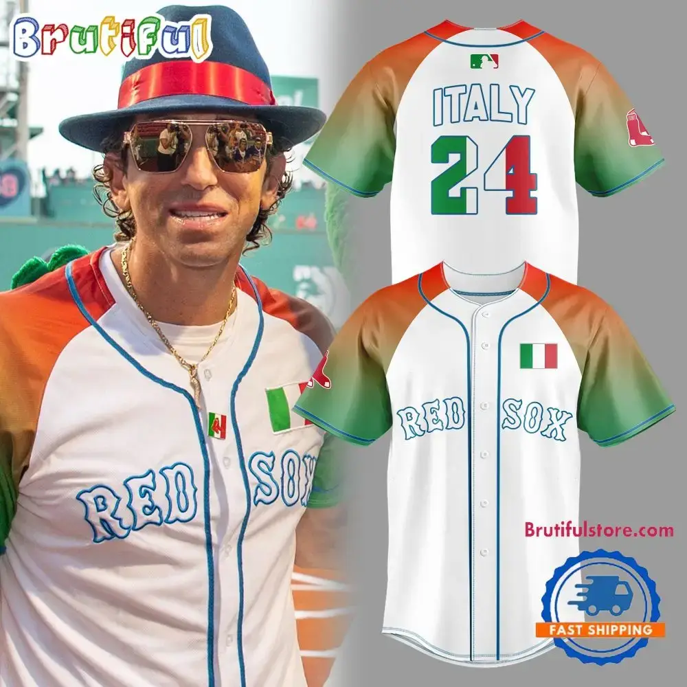 Boston Red Sox Special Italian Celebration Night Baseball Jersey Image