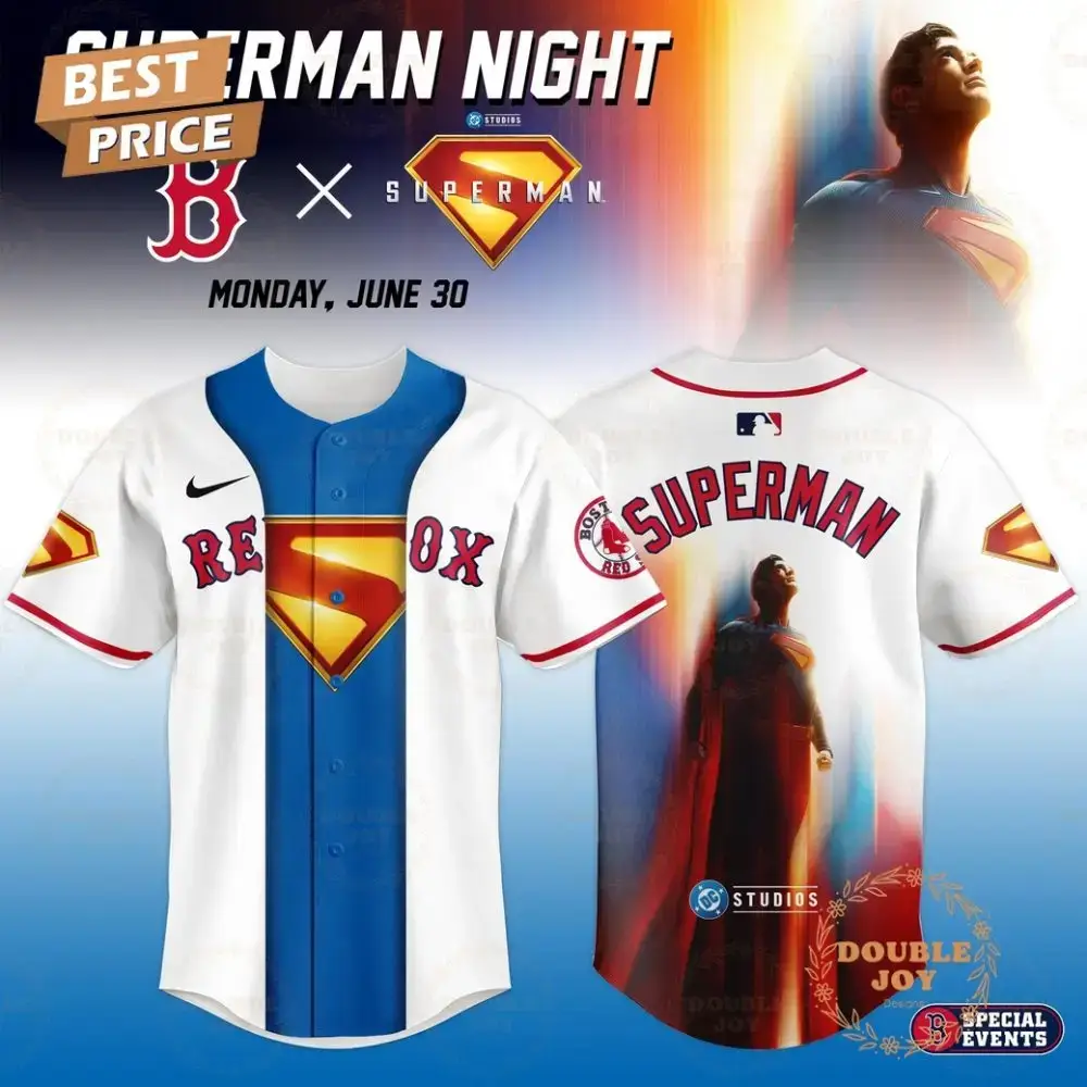 Boston Red Sox Superman Night Game 2025 Limited Edition Baseball Jersey Image