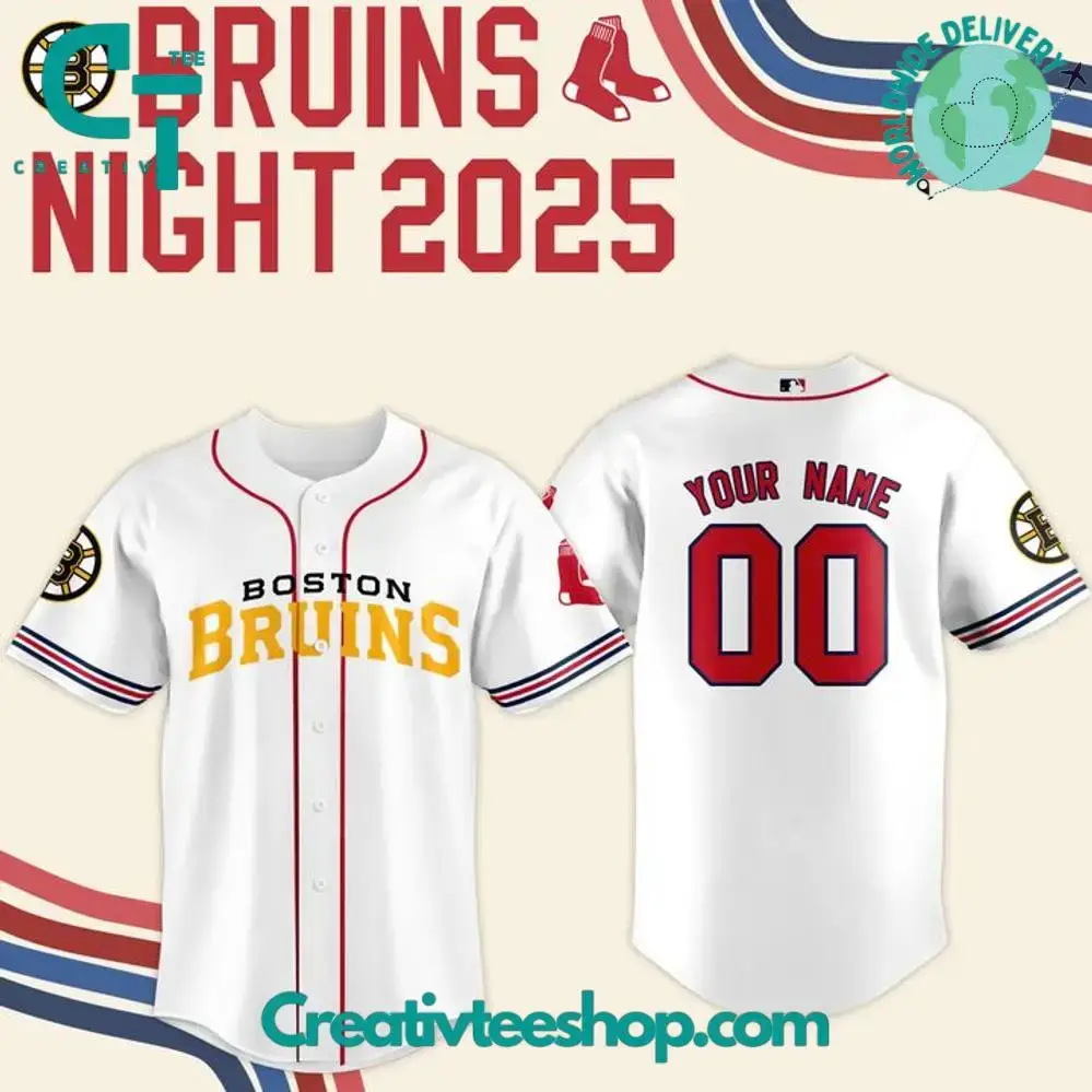 Boston Red Sox X 2025 Bruins Night Special Baseball Jersey Image