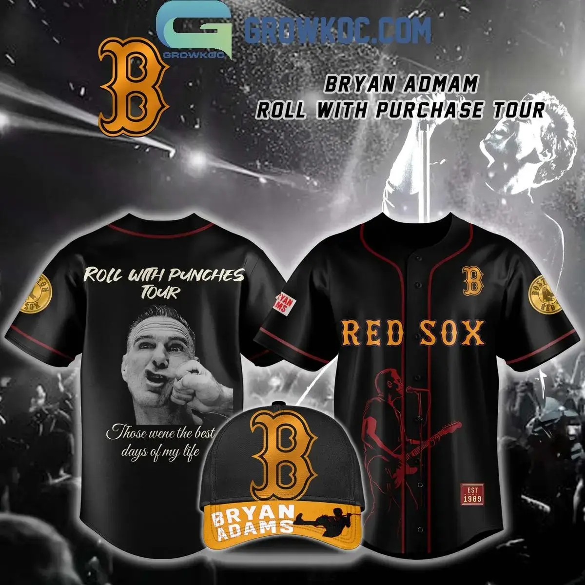 Boston Red Sox x Bryan Adam Roll With Purchase Tour 2025 Jersey Image