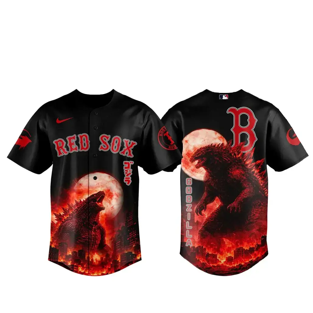 Boston Red Sox x Godzilla King Of The Monsters 2026 Baseball Jersey Image