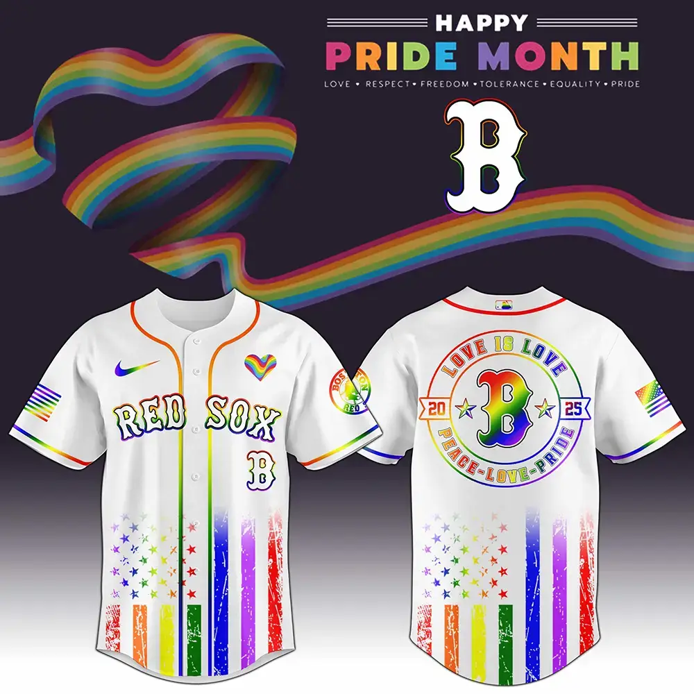 Boston Red Sox x Happy Pride Month 2025 Baseball Jersey Boston Red Sox Merch Dad Gifts Image