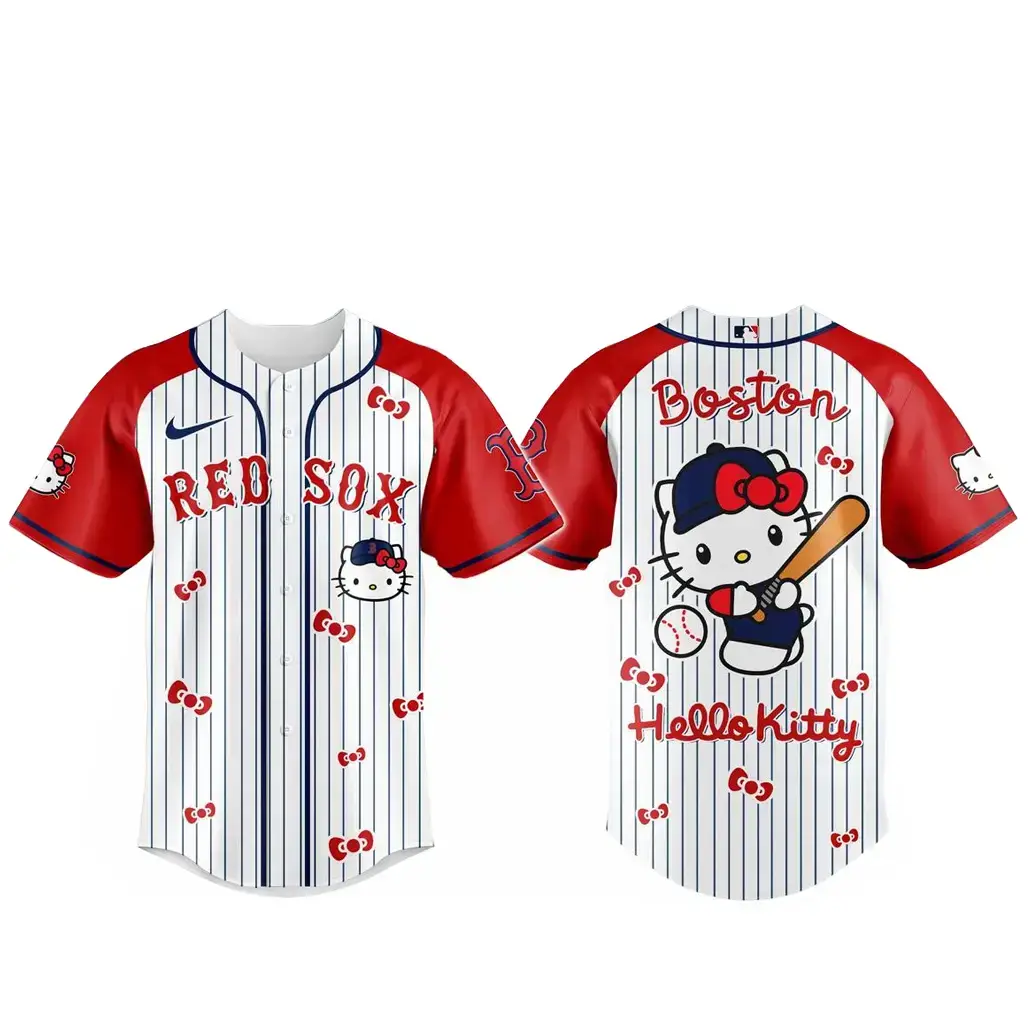 Boston Red Sox x Hello Kitty 2026 And Sanrio World Baseball Jersey Image