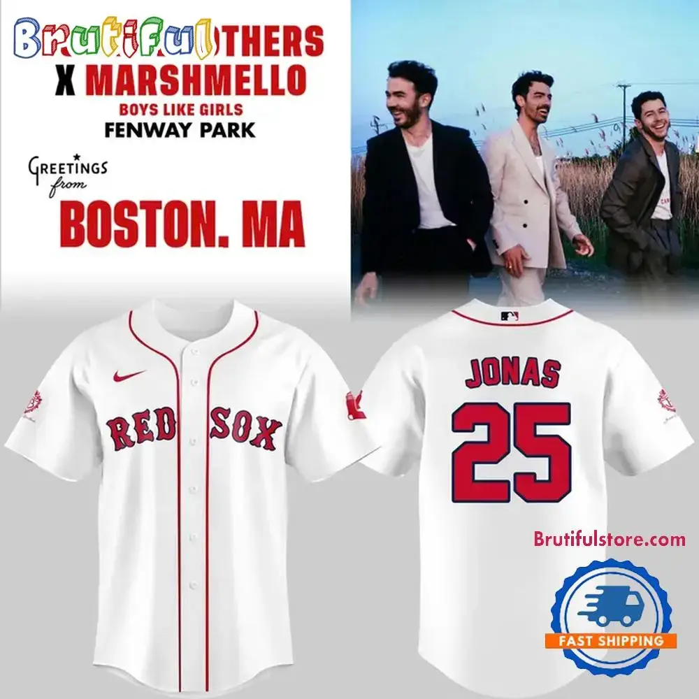 Boston Red Sox x Jonas Brothers JONAS20 Living The Dream Tour 2025 Jersey Shirt Image
