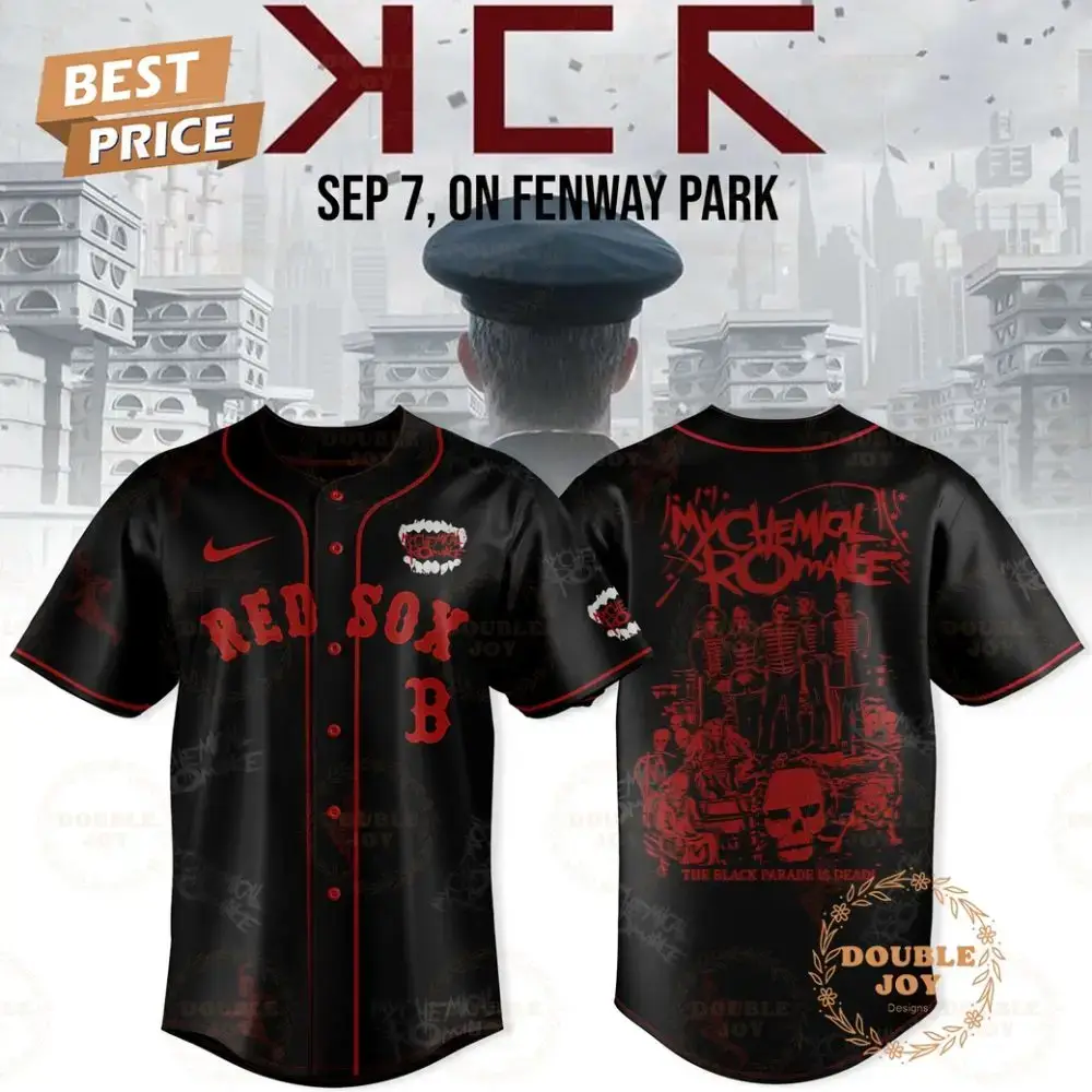 Boston Red Sox X My Chemical Romance Long Live The Black Parade 2025 Limited Edition Baseball Jersey Image