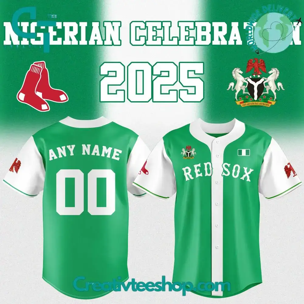 Boston Red Sox X Nigerian Heritage Celebration Custom Baseball Jersey Image