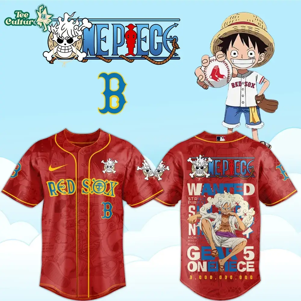 Boston Red Sox x One Piece Luffy 2026 Anime Edition Baseball Jersey Version 4 Image