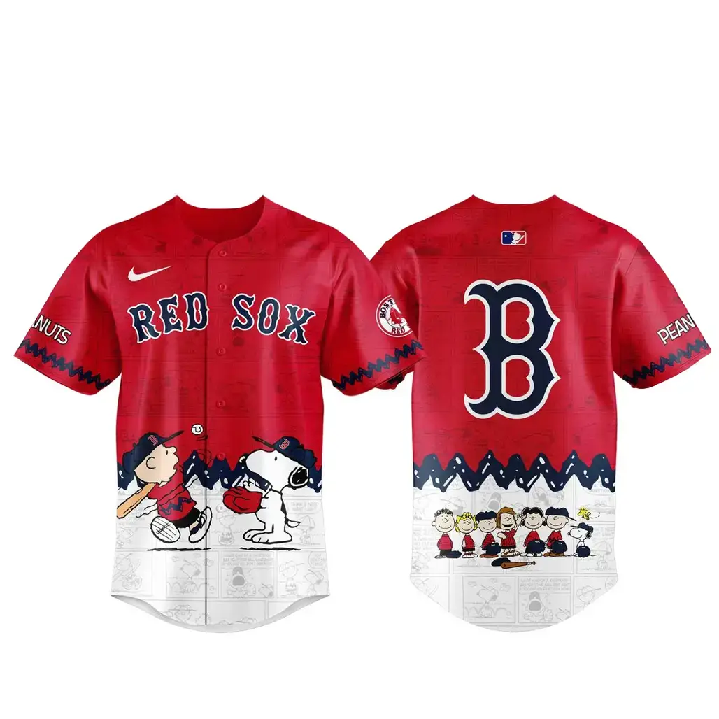 Boston Red Sox x Peanuts Night 2026 Baseball Jersey Image