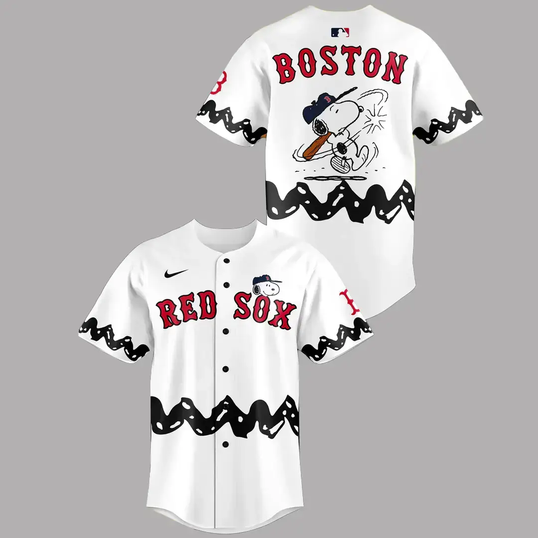 Boston Red Sox x Peanuts Night Baseball Jersey Image