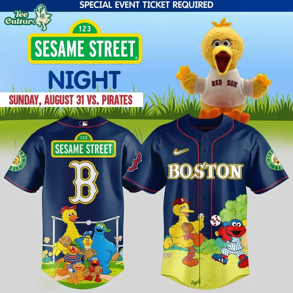 Boston Red Sox x Sesame Street Night Limited Baseball Jersey Version 2 Image