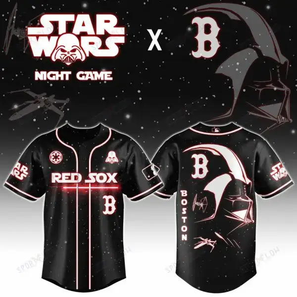 Boston Red Sox X Star Wars Darth Vader Sith Lord Night Game Baseball Jersey Image