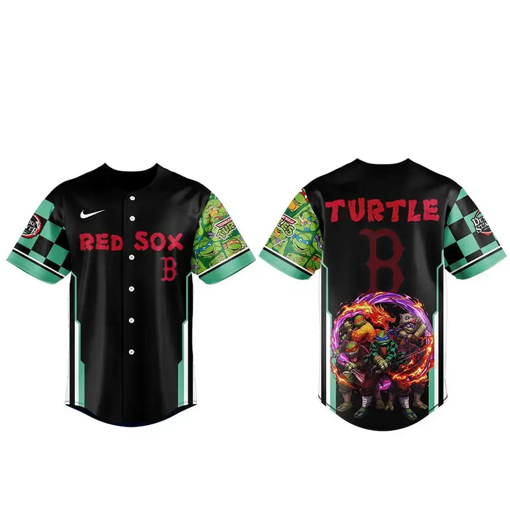 Boston Red Sox x Teenage Mutant Ninja Turtles and Demon Slayer 2026 Baseball Jersey Image