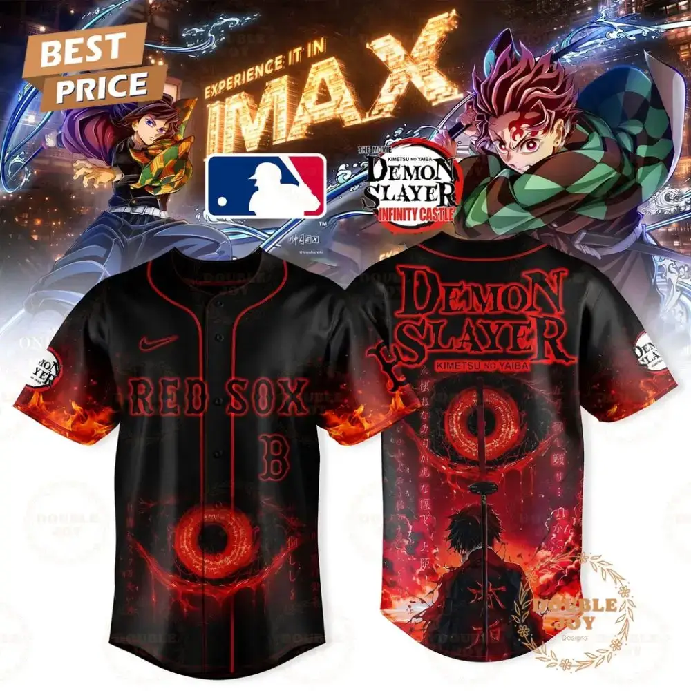 Boston Red Sox X The Movie 2025 Demon Slayer Infinity Castle Special Edition Baseball Jersey Image