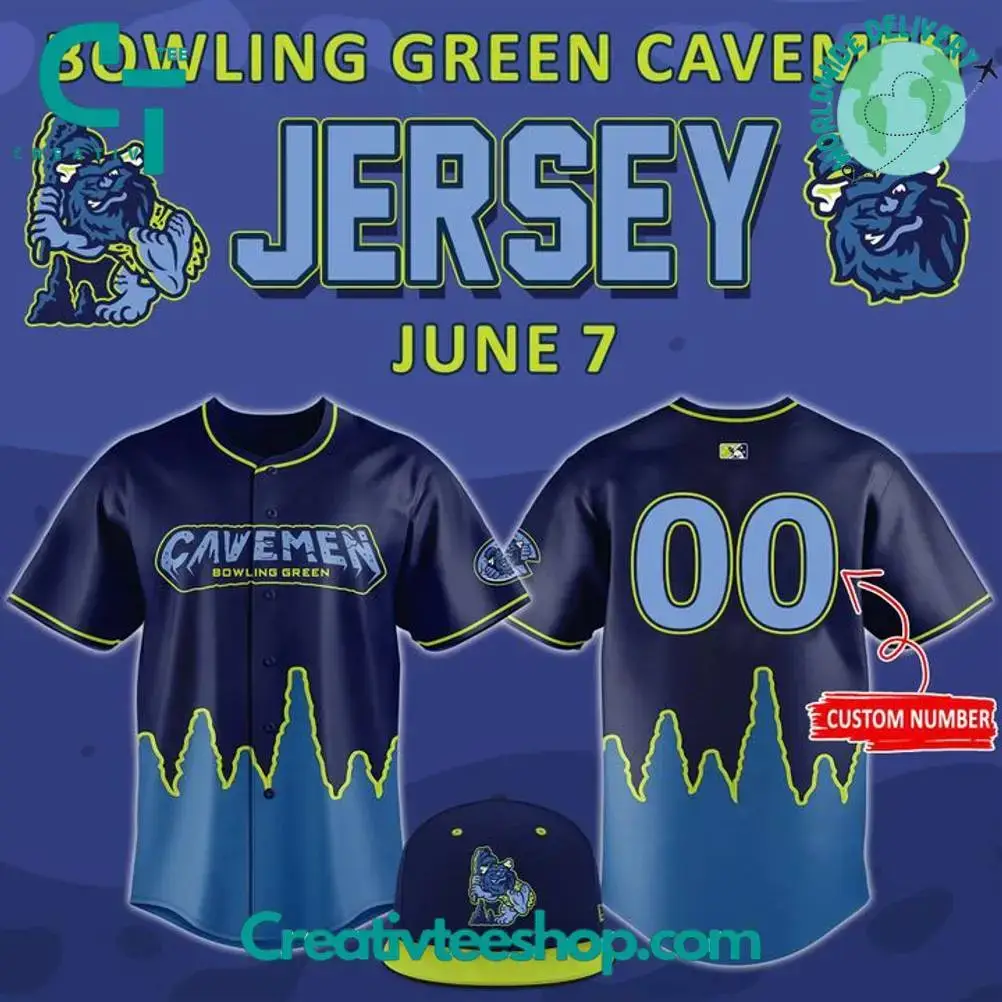 Bowling Green Hot Rods X Cavemen Special New Baseball Jersey Image