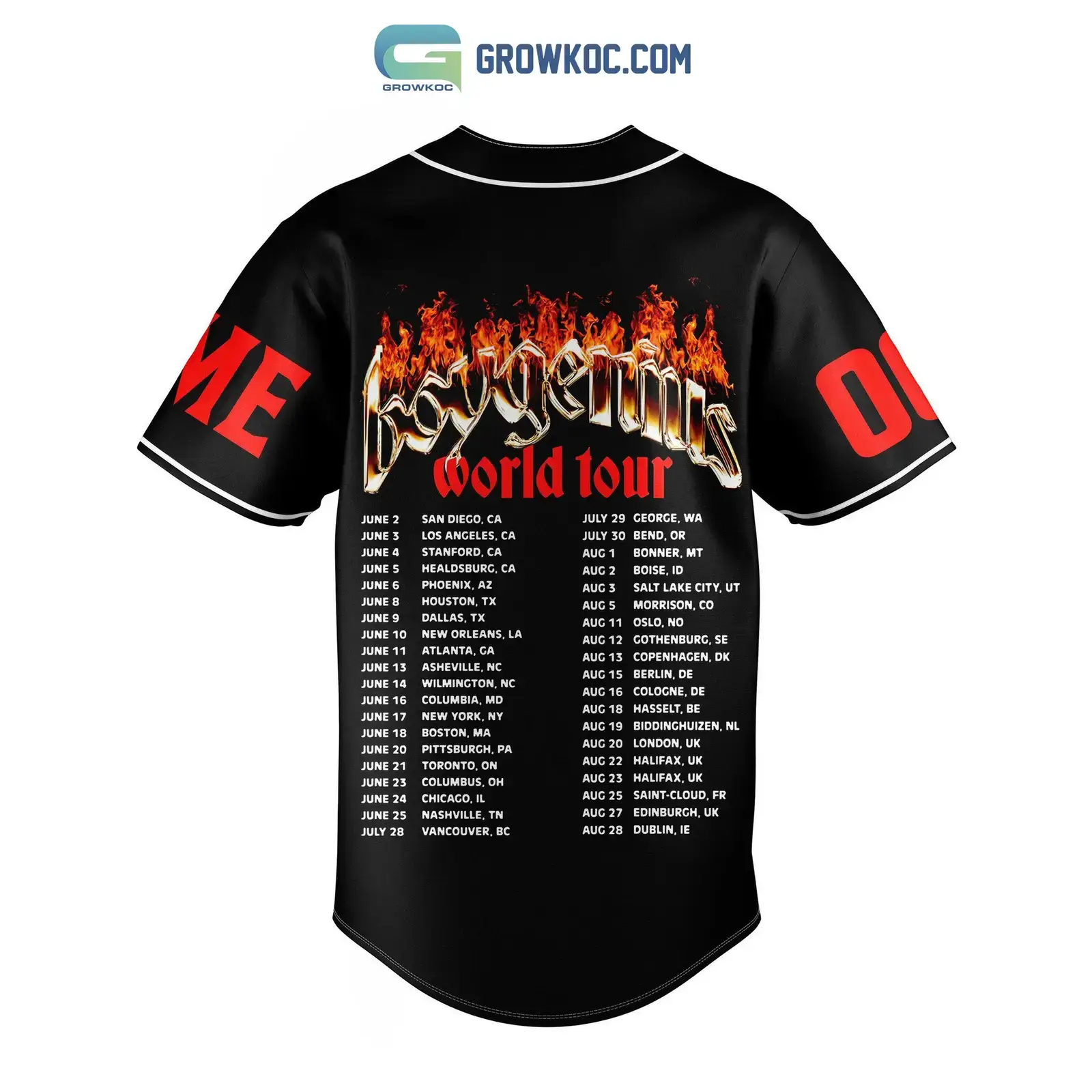 Boygenius World Tour Personalized Baseball Jersey Image