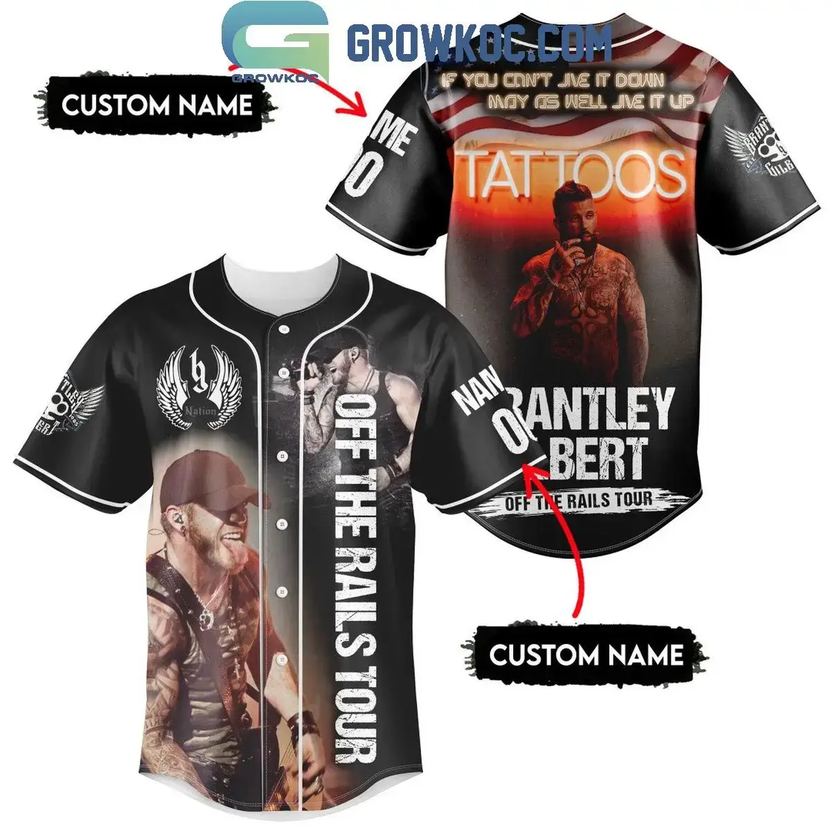 Brantley Gilbert If You Can't Live It Down 2024 Personalized Baseball Jersey Image