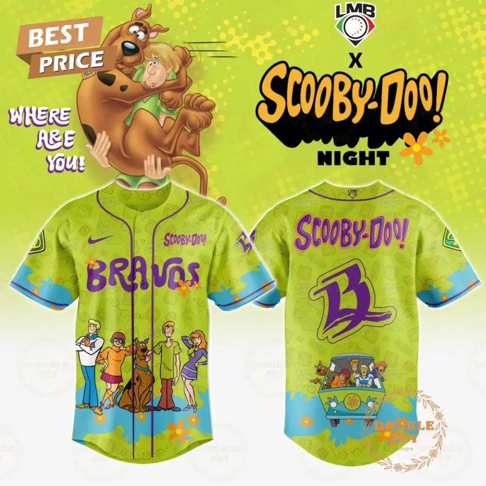 Bravos De León Where Are You! Scooby-Doo! Night 2025 Limited Edition Baseball Jersey Image