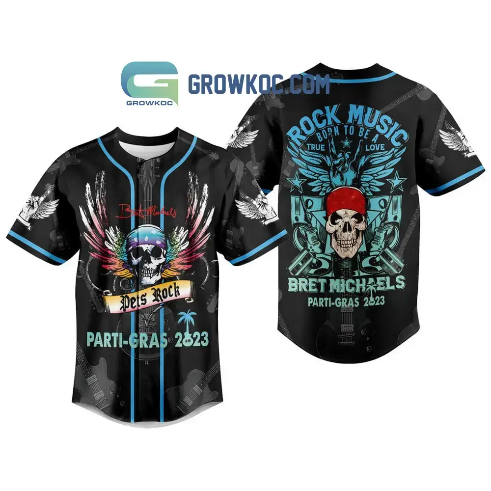 Bret Michaels Parti Gras 2023 Rock Music Born To Be A True Love Personalized Baseball Jersey Image