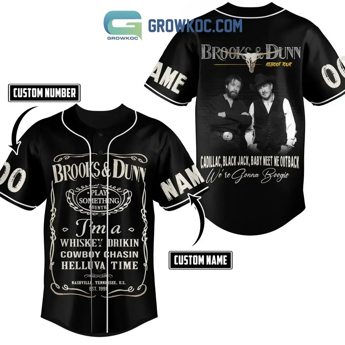 Brooks & Dunn Play Something Country Personalized Baseball Jersey Image