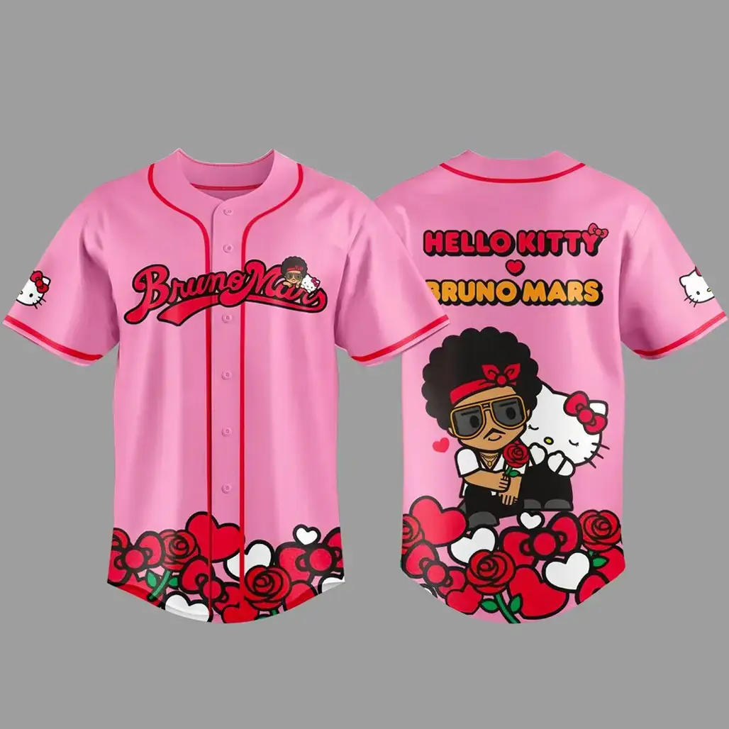Bruno Mars x Hello Kitty The Romantic Tour Baseball Jersey 2026 Image